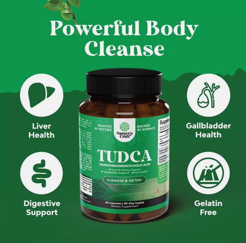 Advanced Bile Salt TUDCA Supplement - Extra Strength TUDCA 500Mg per Serving Bil