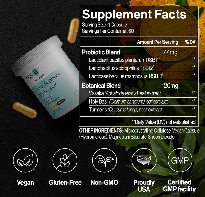 resB Lung Support – Clinically Proven Lung, Gut & Immune Health Supplement