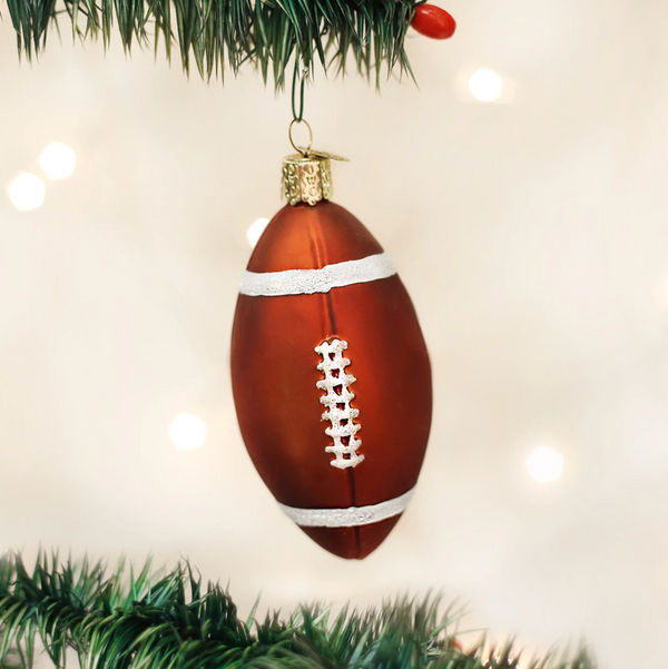 Old World Christmas Football Glass Blown Ornament