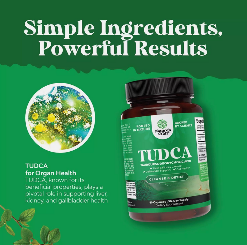 Advanced Bile Salt TUDCA Supplement - Extra Strength TUDCA 500Mg per Serving Bil