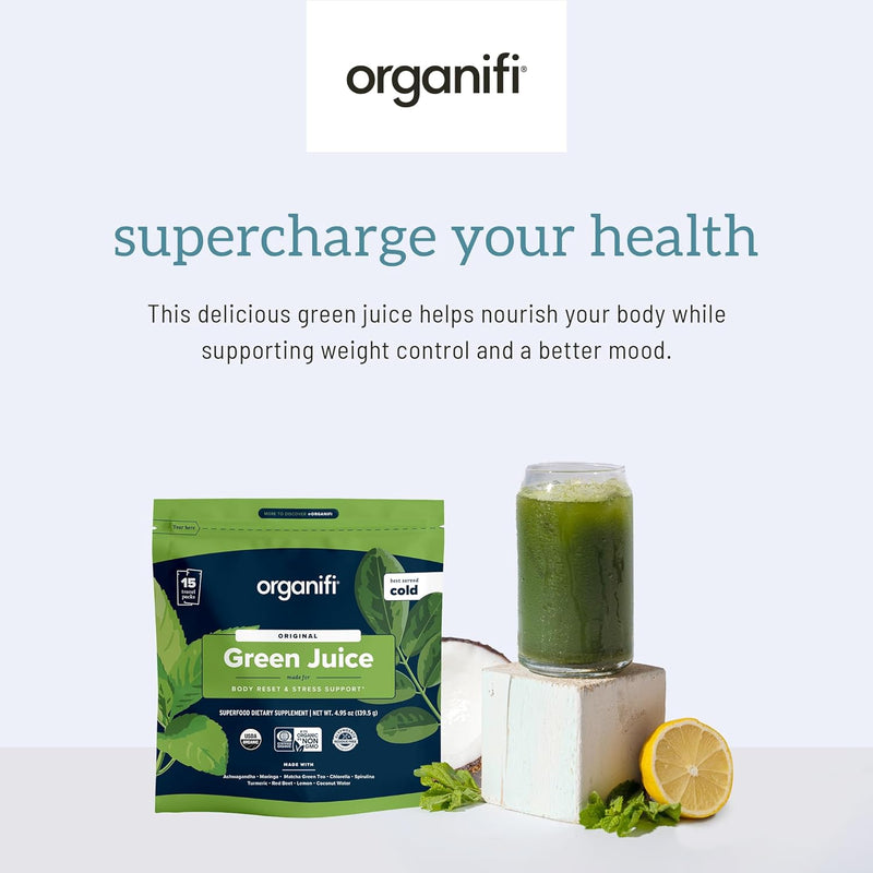 : GO Packs - Green Juice - Organic Superfood Supplement Powder - 15 Servings - Organic Vegan Greens - Hydrates and Revitalizes