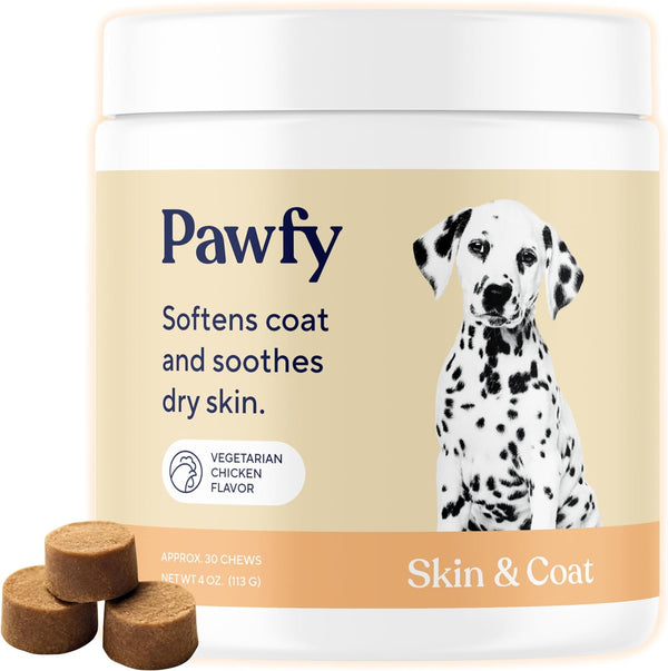 Dogs Skin & Coat Soft Chews | Allergies | Itching | Licking | Paw Biting | Scratching & More