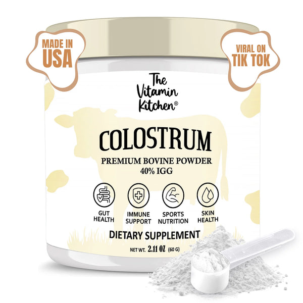 Bovine Colostrum Supplement Powder for Gut Health & Immune Support, Unflavored (60 Servings) 40% Igg Advanced Colostrum Superfood Powder – Non-Gmo Made in US