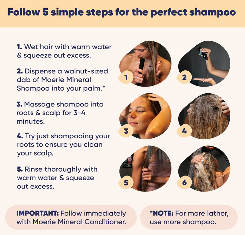 Moerie Volumizing Shampoo and Conditioner for Hair Loss - Thickening Products with Ingredients of Natural Origin - Over 100 Active Ingredients for Thick, Long, Luscious Hair, 2 X 8.45 Fl Oz