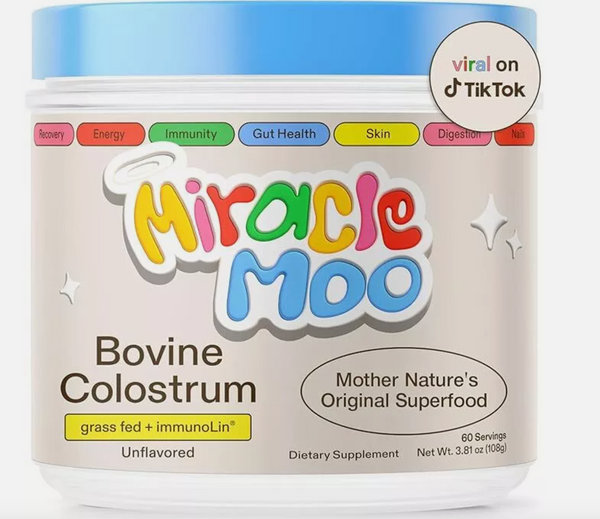 Miracle Moo Colostrum Powder | Unflavored Grass-fed Colostrum 60 Servings