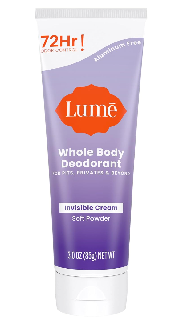 Lume Whole Body Deodorant - Invisible Cream Tube - 72 Hour Odor Control - Aluminum Free, Baking Soda Free, Skin Safe