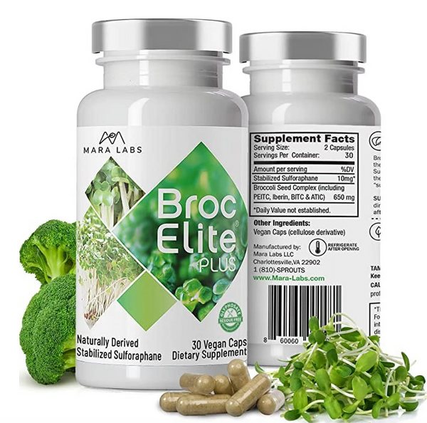 BrocElite® Plus Supplement With Stabilized Sulforaphane Extract- Brain Function, & Immune Health-30 Capsules