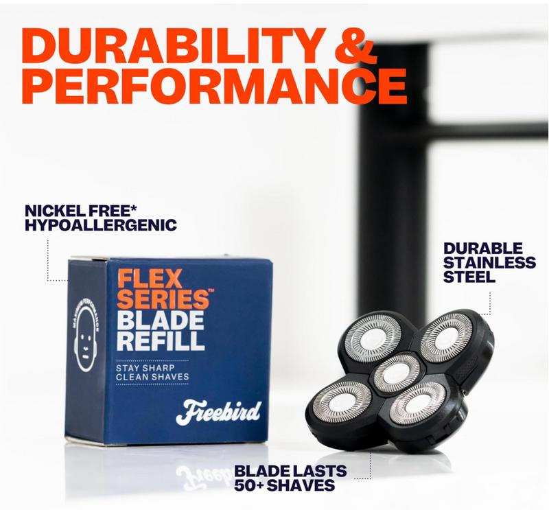 FlexSeries Official Blade 1 Pack Refills - No Irritation, Razor Bumps or Ingrown Hairs, Ultra-Sharp, Durable, ScalpSafe Design, QuickSnap Install, for 50 Shaves, Compatible with FlexSeries