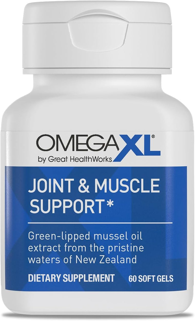 Joint Support Supplement, for Relief - Natural Muscle Support, Green Lipped Mussel Oil, Soft Gel Pills, Drug-Free, 60 Count